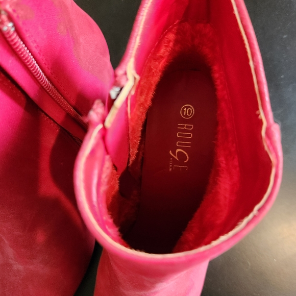 Women's Pink Ankle Boots - Picture 3 of 4